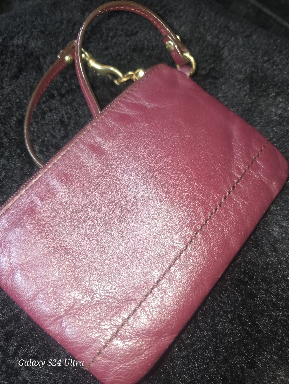 Coach Leather Burgundy Wristlet - Picture 2 of 3